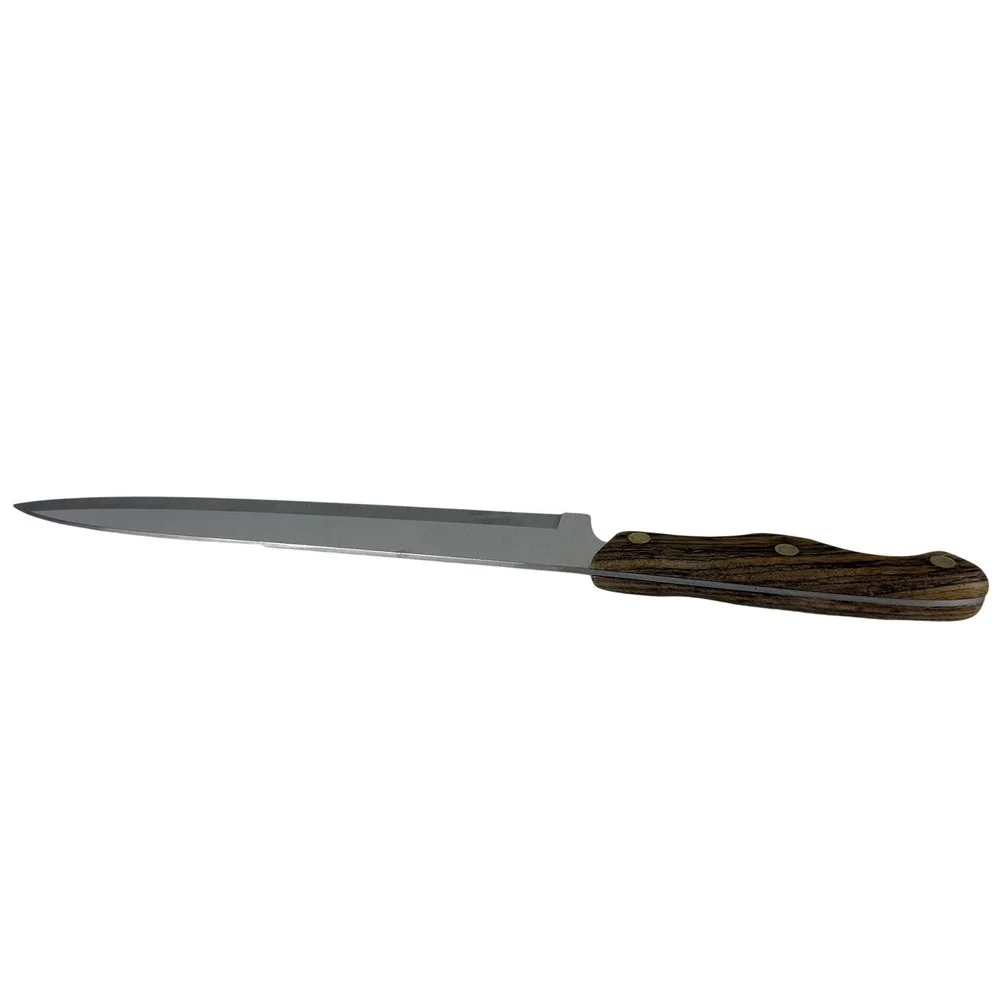Vintage Lifetime Cutlery Jet-Cut Chef Knife Stainless Japan 400 Wood Handle 14